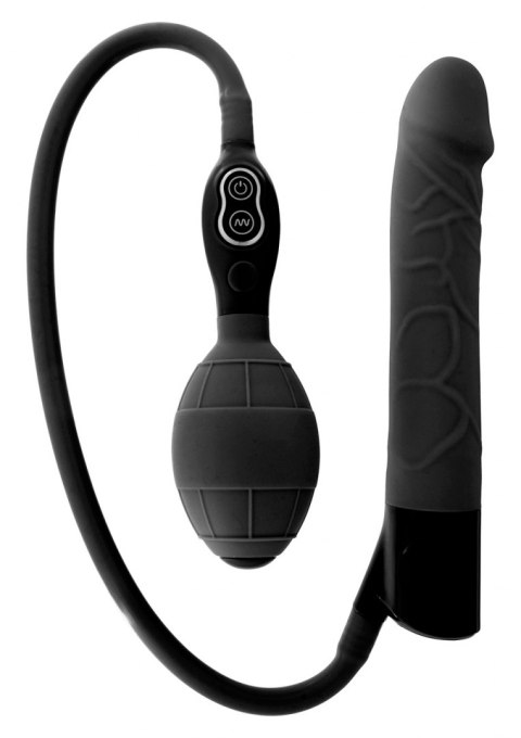 Realistycznie wyglądającywibrator z funkcją pompowania-INFLATABLE VIBRATOR BLACK