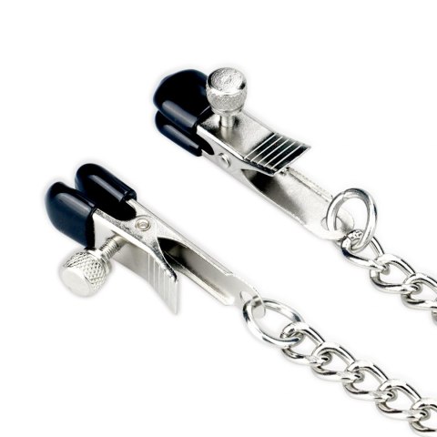 Metallic Silver Collar With Nipple Clamp Metallic Silver Collar With Nipple Clamp