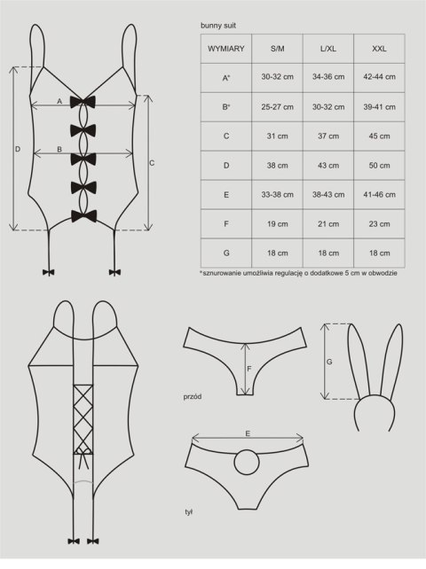 Bielizna-Bunny suit kostium S/M Bielizna-Bunny suit kostium S/M
