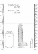 6"" / 15 cm Realistic Dildo With Balls - Transparent