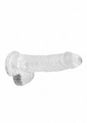 6"" / 15 cm Realistic Dildo With Balls - Transparent