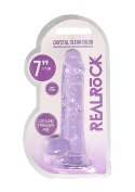 7"" / 18 cm Realistic Dildo With Balls - Purple