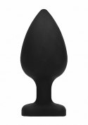 Diamond Heart Butt Plug - Extra Large - Black