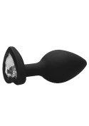 Diamond Heart Butt Plug - Regular - Black