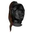 Mask with Brown Ponytail - Black