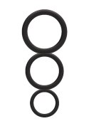 Round Cock Ring Set - Black