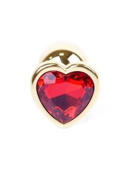 Plug-Jewellery Gold Heart PLUG- Red