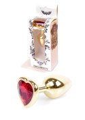 Plug-Jewellery Gold Heart PLUG- Red