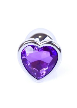 Plug-Jewellery Silver Heart PLUG- Purple