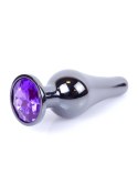 Plug-Jewellery Dark Silver BUTT PLUG- Purple