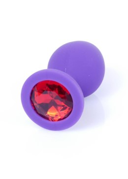 Plug-Jewellery Purple Silicon PLUG Medium- Red Diamond