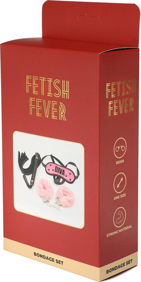 Fetish Fever - Bondage Set - 3 pieces - Pink/Black Fetish Fever - Bondage Set - 3 pieces - Pink/Black