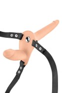 DOUBLE STRAP-ON VIBRATING FLESH STRAP-ON DILDO