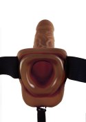 Proteza-HOLLOW STRAP-ON W BALLS 9"""" BROWN