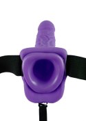 Proteza-VIBR STRAP-ON W BALLS 7"""" PURPLE