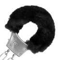 Furry Metal Hand Cuffs - Black