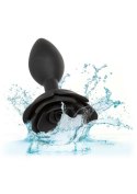 Large Rose Anal Plug Black