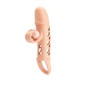 ROMANCE - Penis sleeve, TPE material,vibration, battery LR41*3, Flesh