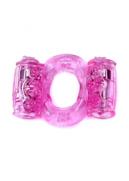 Żelowy, Erekcyjny Pierścień Wibrujący -Vibrating CockRing Double Pink