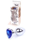 Plug-Jewellery Silver Heart PLUG- Dark Blue