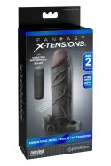 FANTASY X-TENSIONS VIBRATING REAL FEEL 2 INCH EXTENSION BLACK