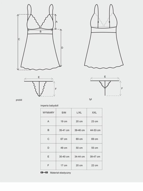 Bielizna-Idillia babydoll i stringi XXL Bielizna-Idillia babydoll i stringi XXL
