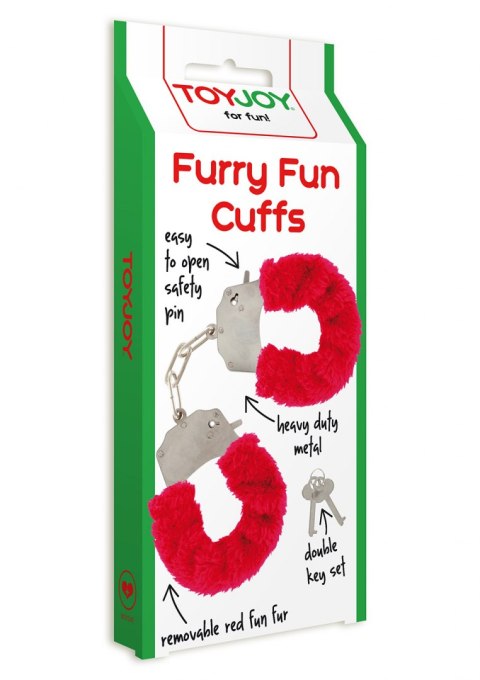 Kajdanki-FURRY FUN CUFFS RED PLUSH