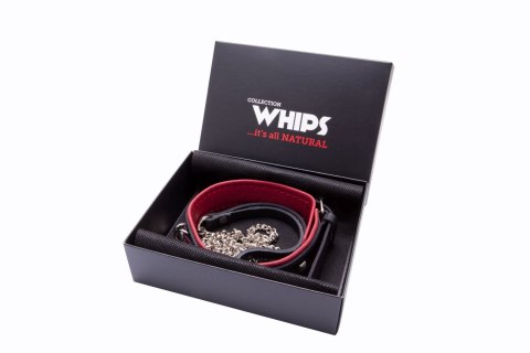 Wiązania-WHIPS obroża damska z ćwiekami i smyczą Wiązania-WHIPS obroża damska z ćwiekami i smyczą