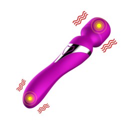 stymulator o podwójnym zastosowaniu.-Silicone Dual Massager USB 7+7 Function Purple