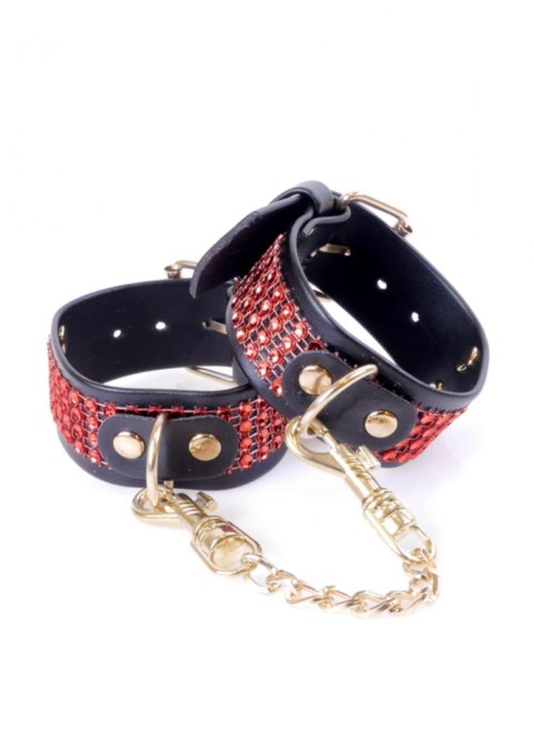 Fetish Boss Series Handcuffs with cristals 3 cm Red Line Fetish Boss Series Handcuffs with cristals 3 cm Red Line
