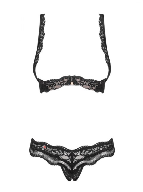 Bielizna-Luvae komplet 2-częściowy otwarty Czarny S/M Bielizna-Luvae komplet 2-częściowy otwarty Czarny S/M