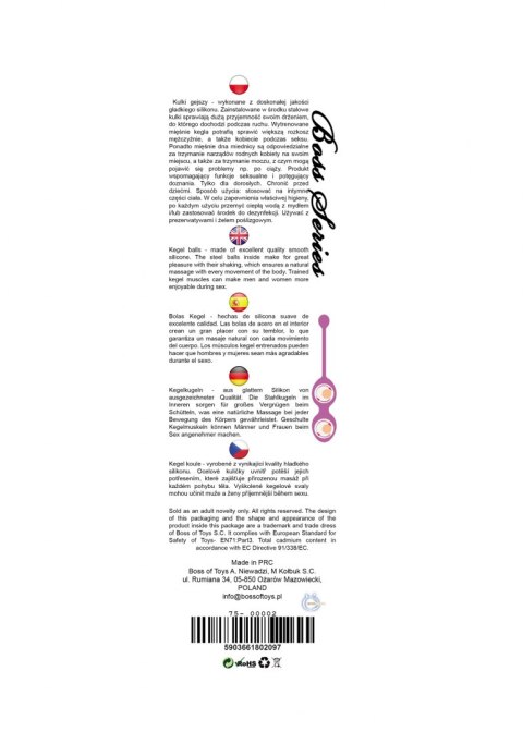 Silicone Kegel Balls 36mm 90g Light Pink - Boss Series Silicone Kegel Balls 36mm 90g Light Pink - Boss Series