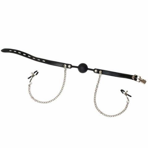 Ball Gag with nipple clamps Party Hard Hentai Ball Gag with nipple clamps Party Hard Hentai