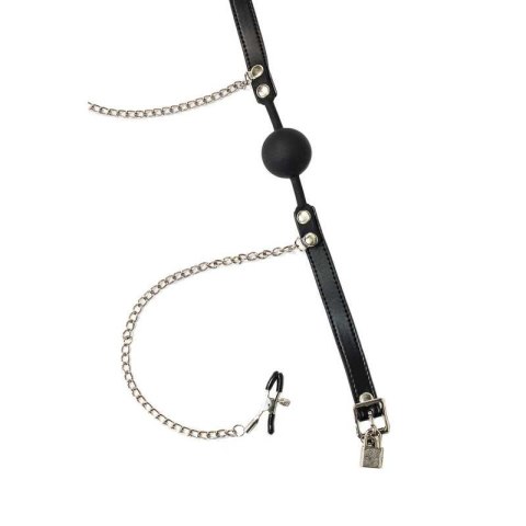 Ball Gag with nipple clamps Party Hard Hentai Ball Gag with nipple clamps Party Hard Hentai
