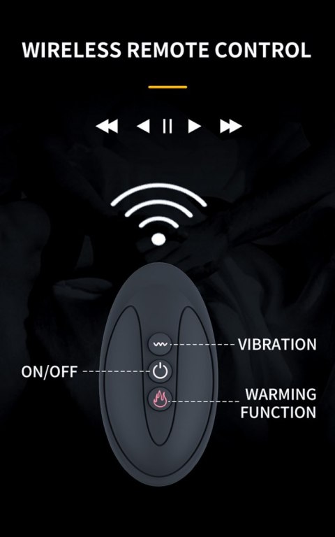 Wibrator-Silicone Massager 7 Function and Heating Function, Black Wibrator-Silicone Massager 7 Function and Heating Function, Black