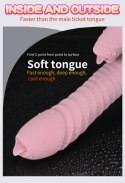 Wibrator-Silicone Vibrator USB 7 Function and Thrusting Function / Heating, pink