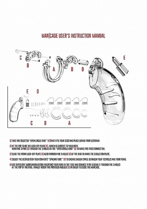 Model 01 - Chastity - 3.5" - Cock Cage - Transparent Model 01 - Chastity - 3.5" - Cock Cage - Transparent