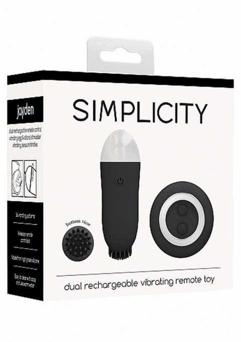 Jayden - Dual Rechargeable Vibrating Remote Toy - Black Jayden - Dual Rechargeable Vibrating Remote Toy - Black