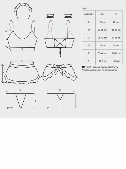 Bielizna-Maid kostium S/M Bielizna-Maid kostium S/M