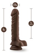 DR. SKIN PLUS 9 INCH POSABLE DILDO WITH BALLS CHOCOLATE