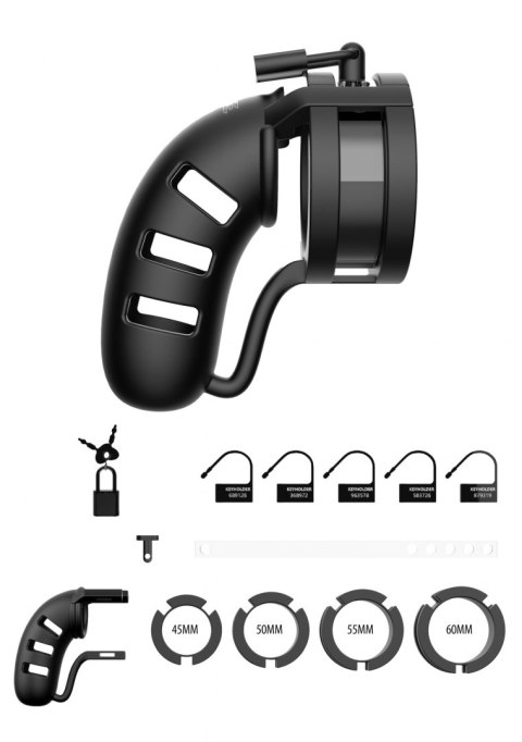Model 19 - Chastity - 4.5"" - Sil Cage Ballsplitter - Black Model 19 - Chastity - 4.5"" - Sil Cage Ballsplitter - Black