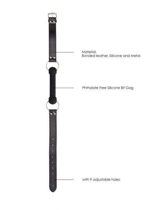 Silicone Bit Gag - With Adjustable Bonded Leather Straps Silicone Bit Gag - With Adjustable Bonded Leather Straps