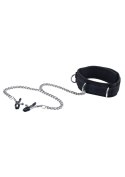 Velcro Collar With Nipple Clamps - With Adjustable Straps Velcro Collar With Nipple Clamps - With Adjustable Straps