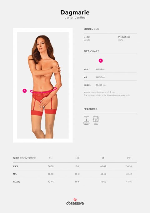 Bielizna-Dagmarie figi z paskami do pończoch XL/2XL Bielizna-Dagmarie figi z paskami do pończoch XL/2XL