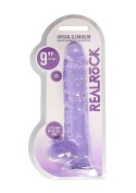 9" / 23 cm Realistic Dildo With Balls - Purple