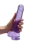 9" / 23 cm Realistic Dildo With Balls - Purple